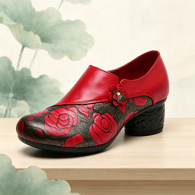 Men'S Ethnic & Formal Designer Wear Studio S - Women's Genuine Leather Ethnic Pumps Red