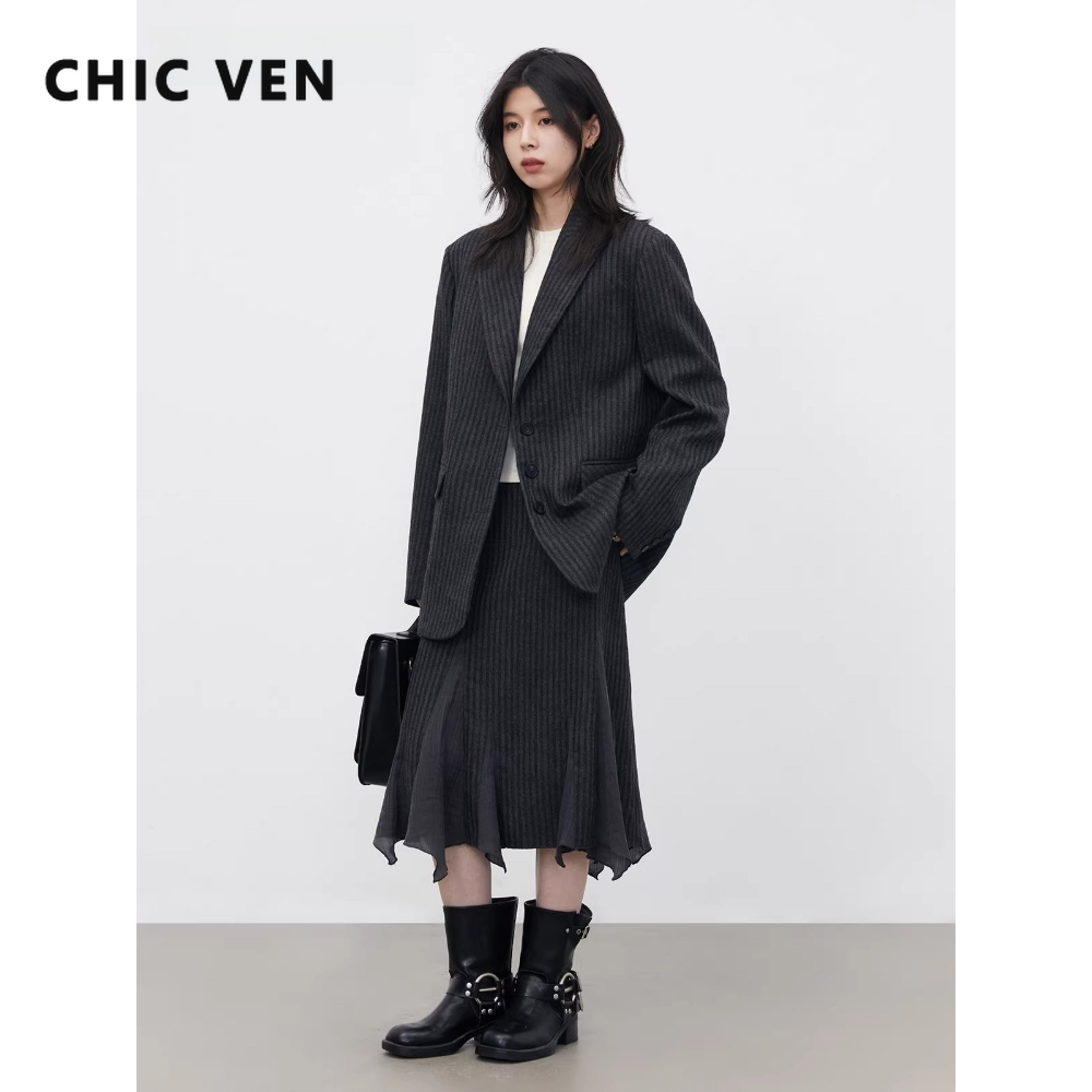 Wool Suit Jacket - CHIC VEN Fashion Women Woolen Blazer