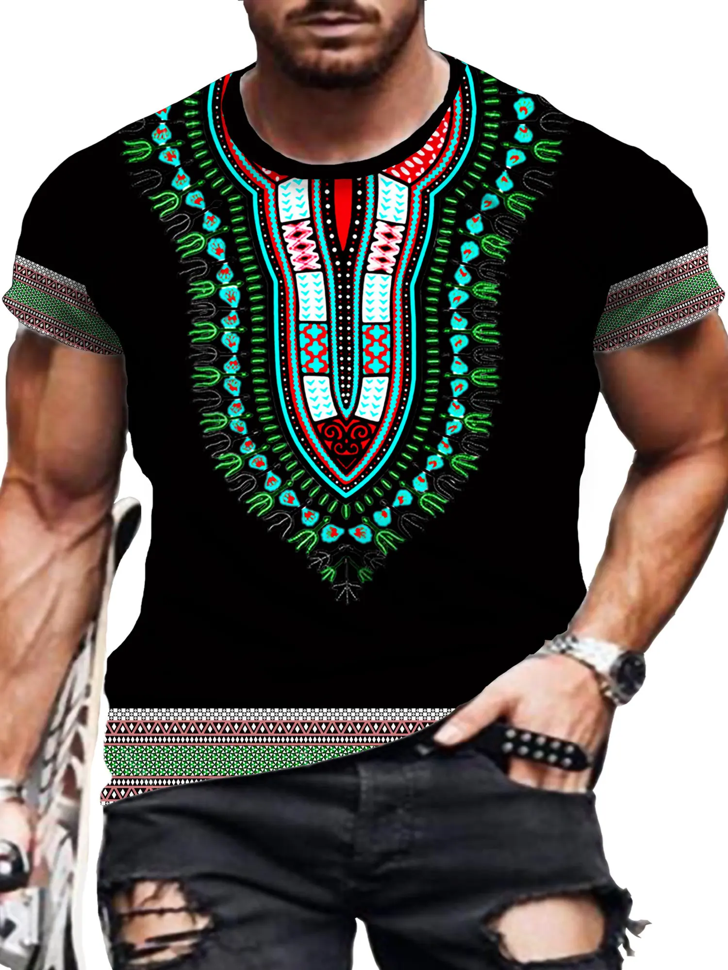 Men'S Ethnic & Formal Designer Wear Studio S - Casual Men's T-Shirts African Ethnic Culture