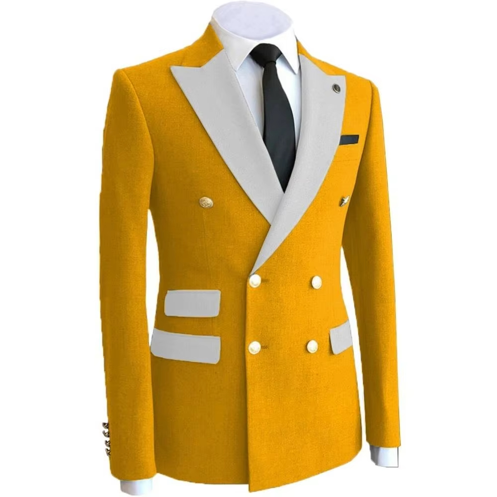 Formal Wear For Men Yellow - Yellow Business Groom Wear Homme Party
