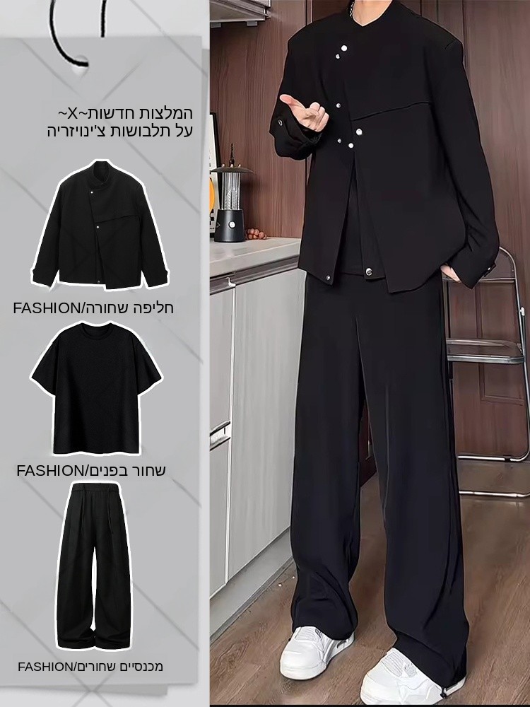 Men Formal Wear All Black - Black Short Suit Jacket for Men
