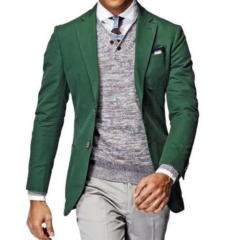 Wool Suit Jacket - Green Blazer Men Green Blazers For