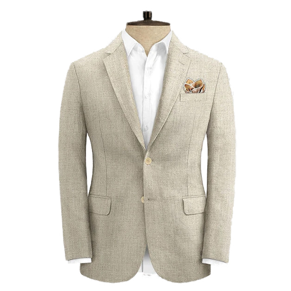 Wool Suit Jacket - 2025 Luxury Summer Breathable Leno Weave