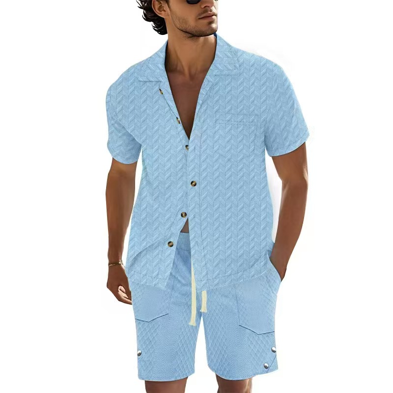Men'S Formal Beach Wear - Hot Sale Men's Short-Sleeved Sets Summer