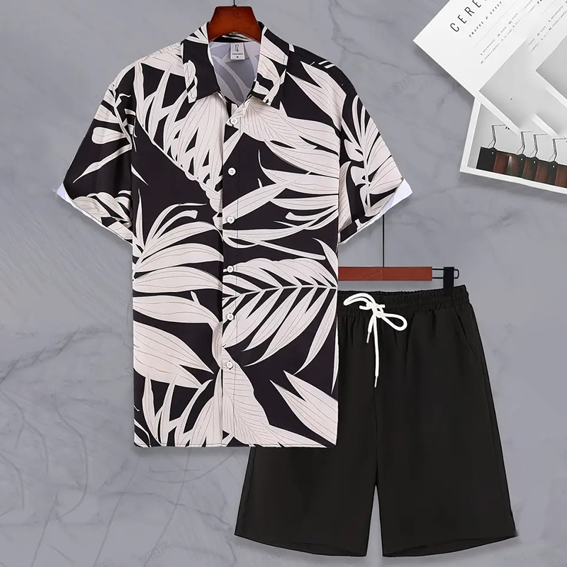 Stylish Lapel Button-Down Shir - Men'S Formal Beach Wear ulasan dan harga