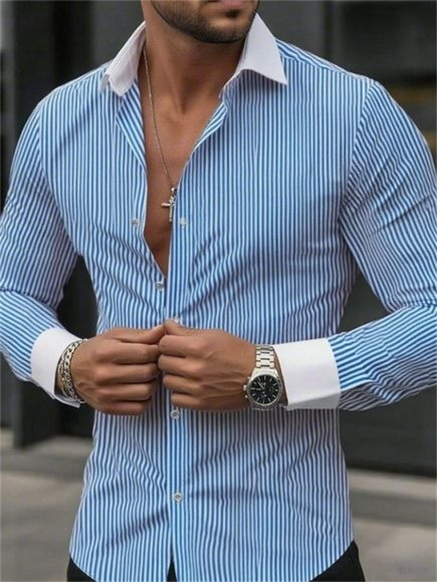 Men's slim-fit striped lapel l - Men Formal Wear Shop ulasan dan harga
