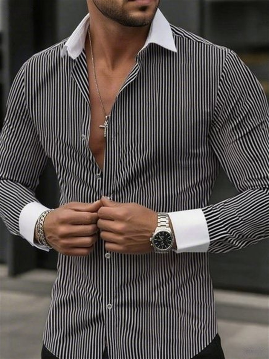 Men's slim-fit striped lapel l - Men Formal Wear Shop ulasan dan harga