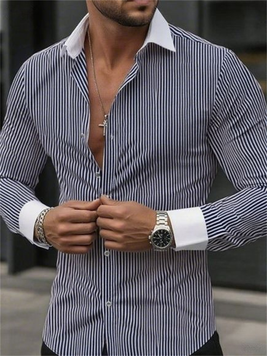 Men's slim-fit striped lapel l - Men Formal Wear Shop ulasan dan harga