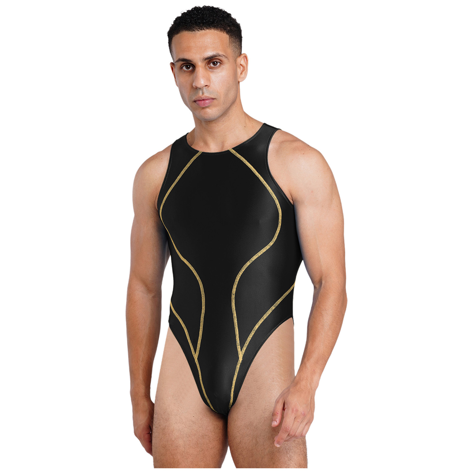 Men One Piece Oil-shiny Bathin - Men'S Formal Beach Wear ulasan dan harga