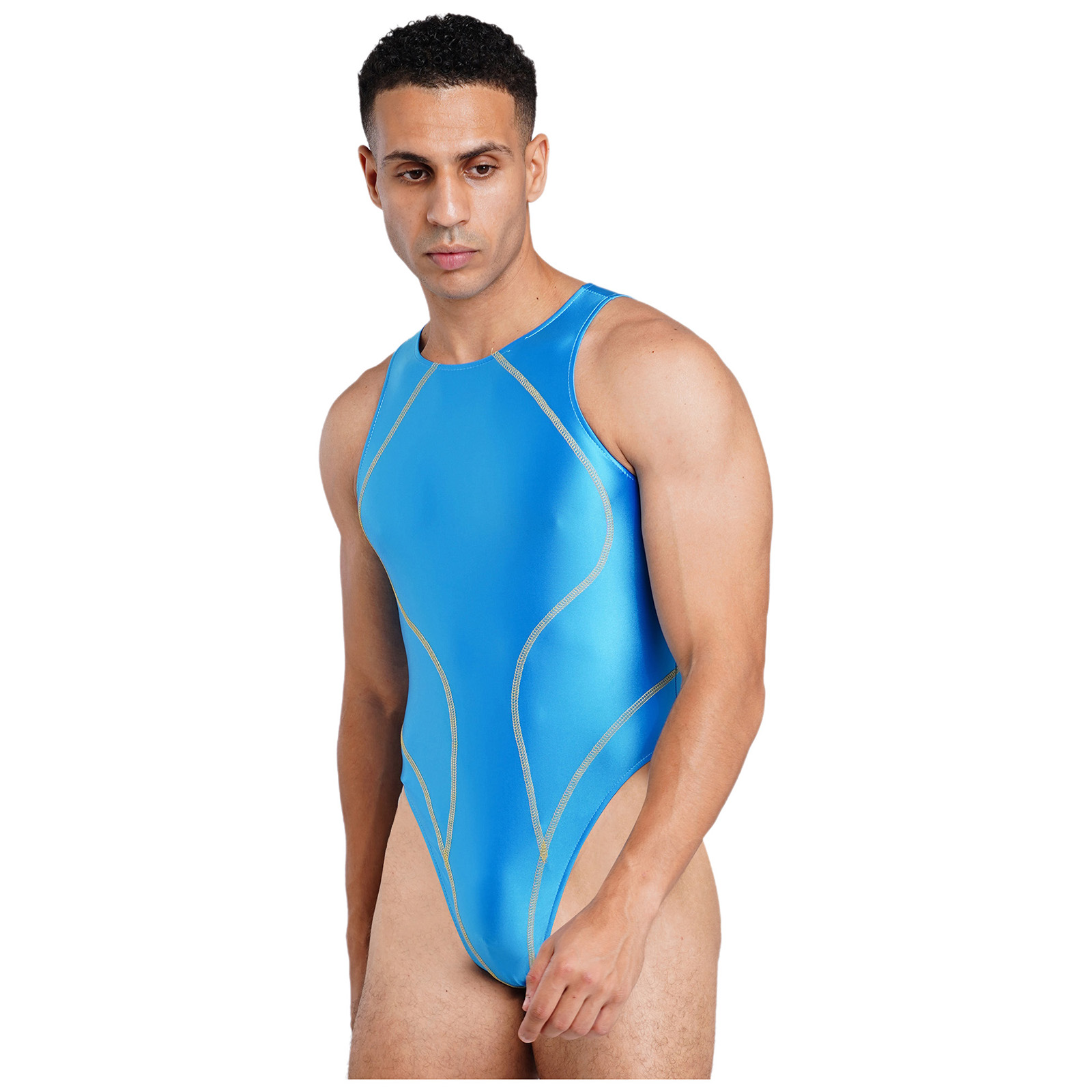 Men One Piece Oil-shiny Bathin - Men'S Formal Beach Wear ulasan dan harga