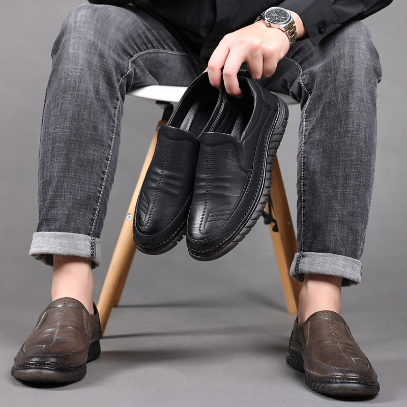 Leather shoes Men's casual sho - Formal Upper Wear Men ulasan dan harga