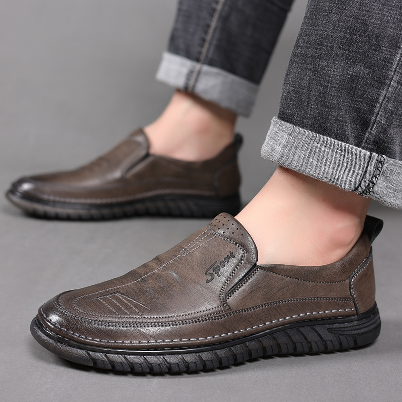 Leather shoes Men's casual sho - Formal Upper Wear Men ulasan dan harga