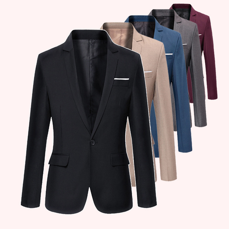 Suit Coat Men Solid Color Slim - Men'S Formal Wear For Marriage ulasan dan harga