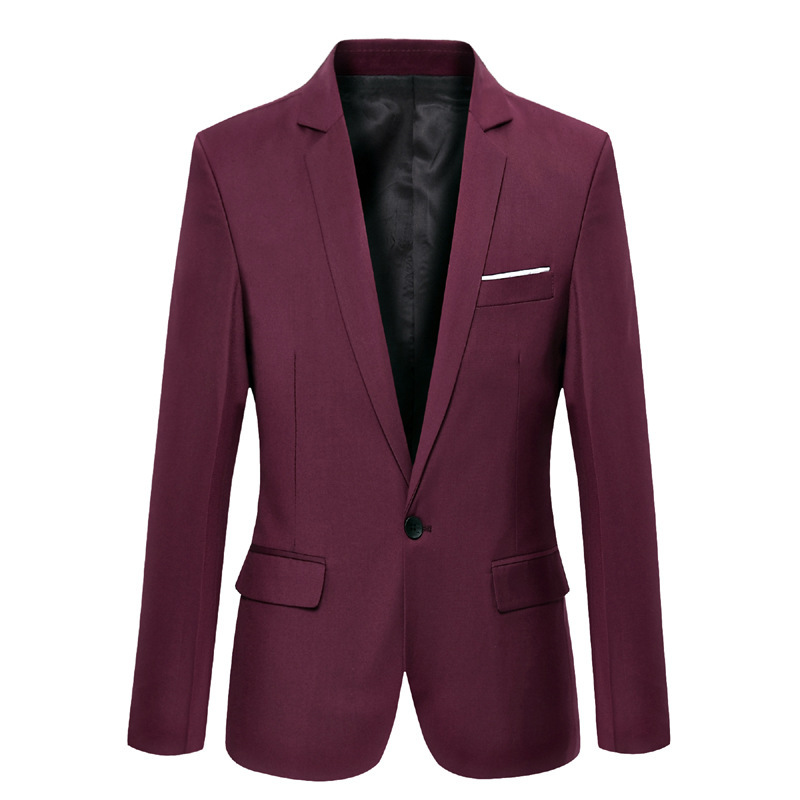 Suit Coat Men Solid Color Slim - Men'S Formal Wear For Marriage ulasan dan harga