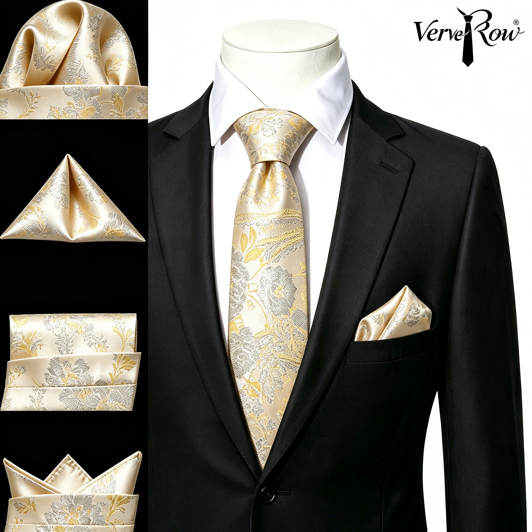 VERVEROW Vintage Golden Flower - Men'S Vintage Formal Wear ulasan dan harga