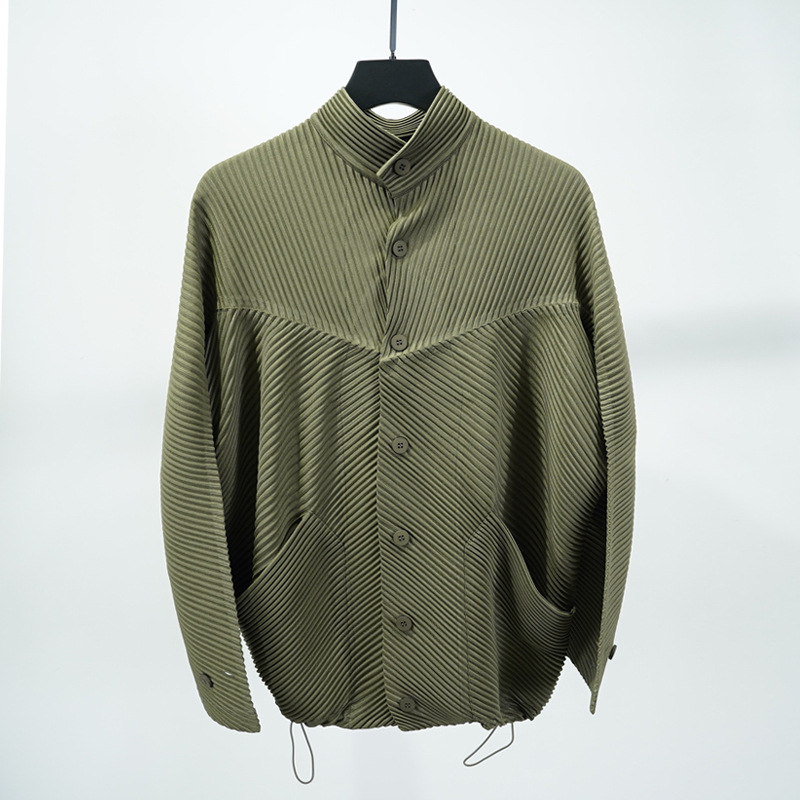 Miyake Pleated 2025 Autumn Men - Wool Suit Jacket ulasan dan harga