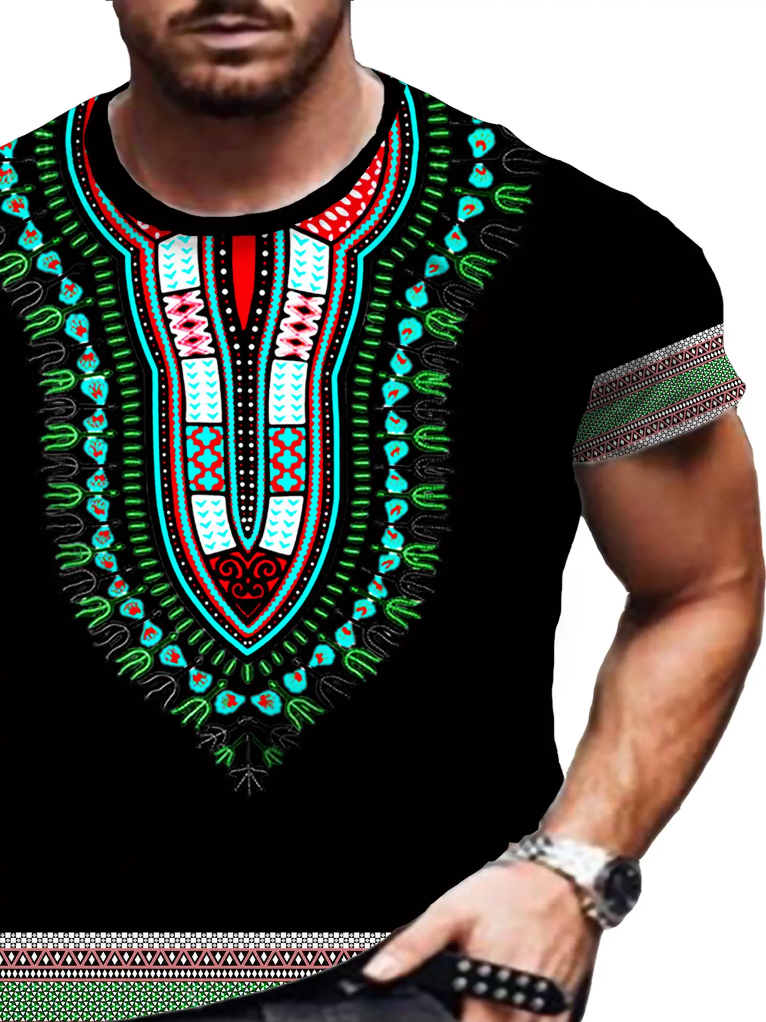 Casual Men's T-Shirts African  - Men'S Ethnic & Formal Designer Wear Studio S ulasan dan harga