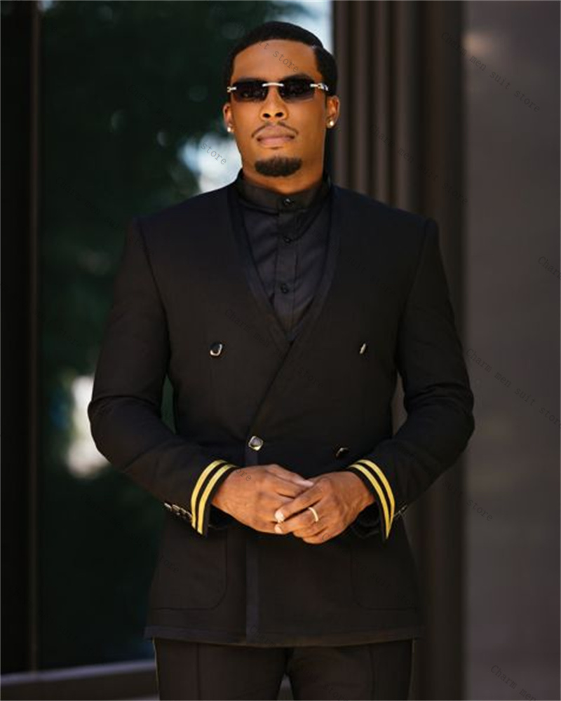 Black Men Suit Set 2 Piece Bla - Formal Wear For Men Yellow ulasan dan harga