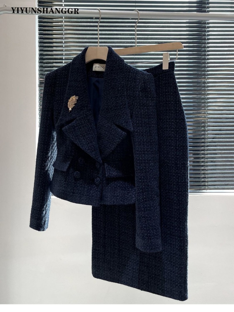 New Autumn Winter Tweed Women' - Wool Suit Jacket ulasan dan harga