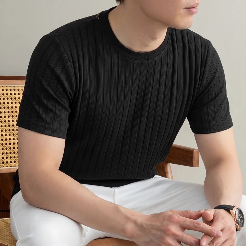 Business Casual Ribbed T Shirt - Men'S Used Formal Wear ulasan dan harga