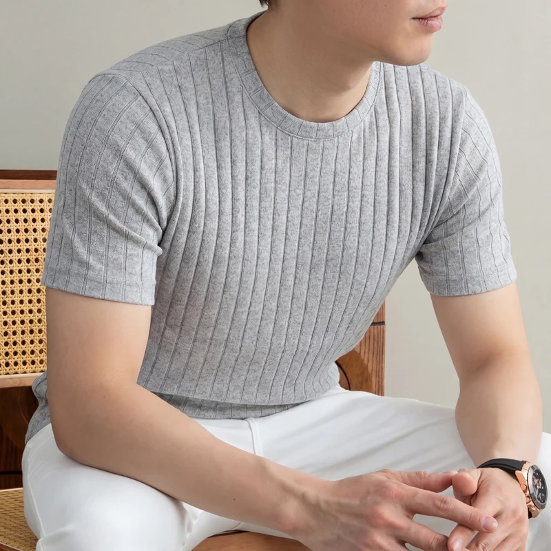 Business Casual Ribbed T Shirt - Men'S Used Formal Wear ulasan dan harga