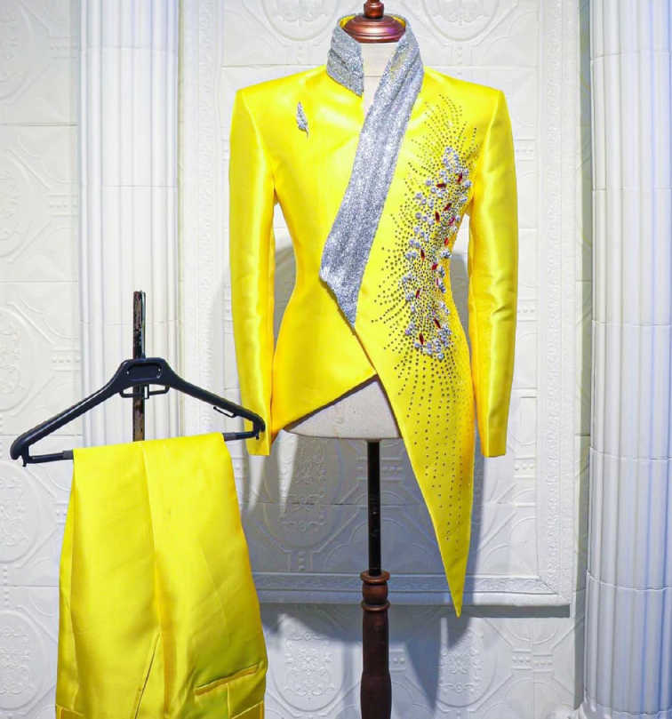 Fashion Yellow Wedding Tuxedos - Formal Wear For Men Yellow ulasan dan harga