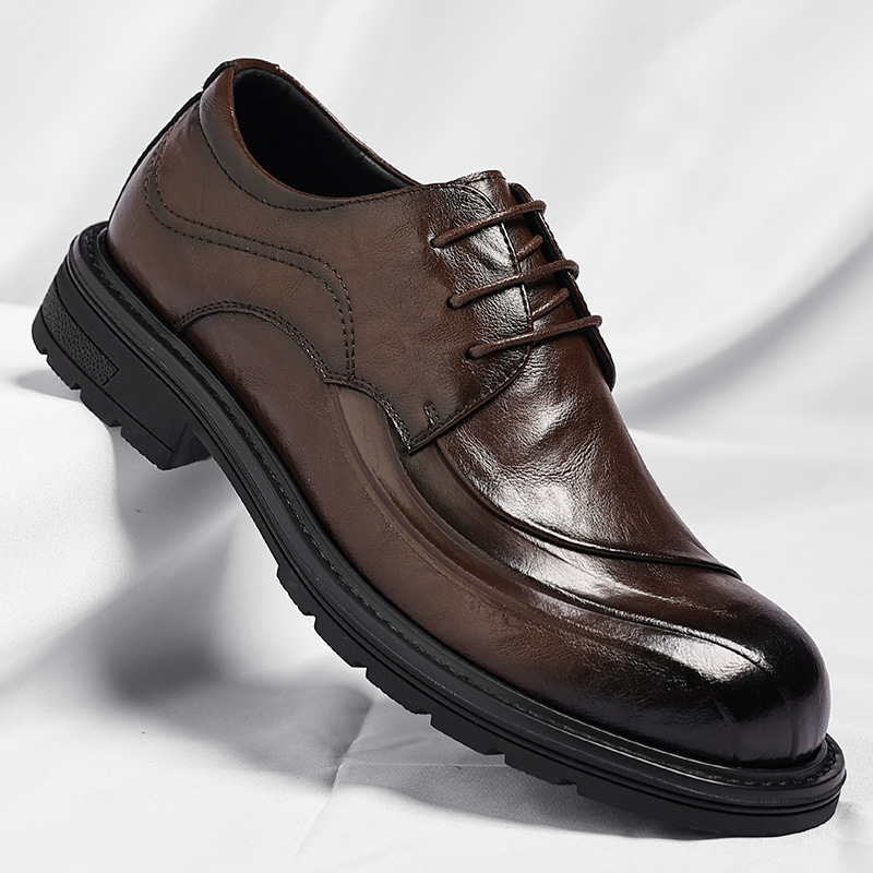 Brown Burnished Genuine Leathe - Men'S Formal Party Wear Shoes ulasan dan harga