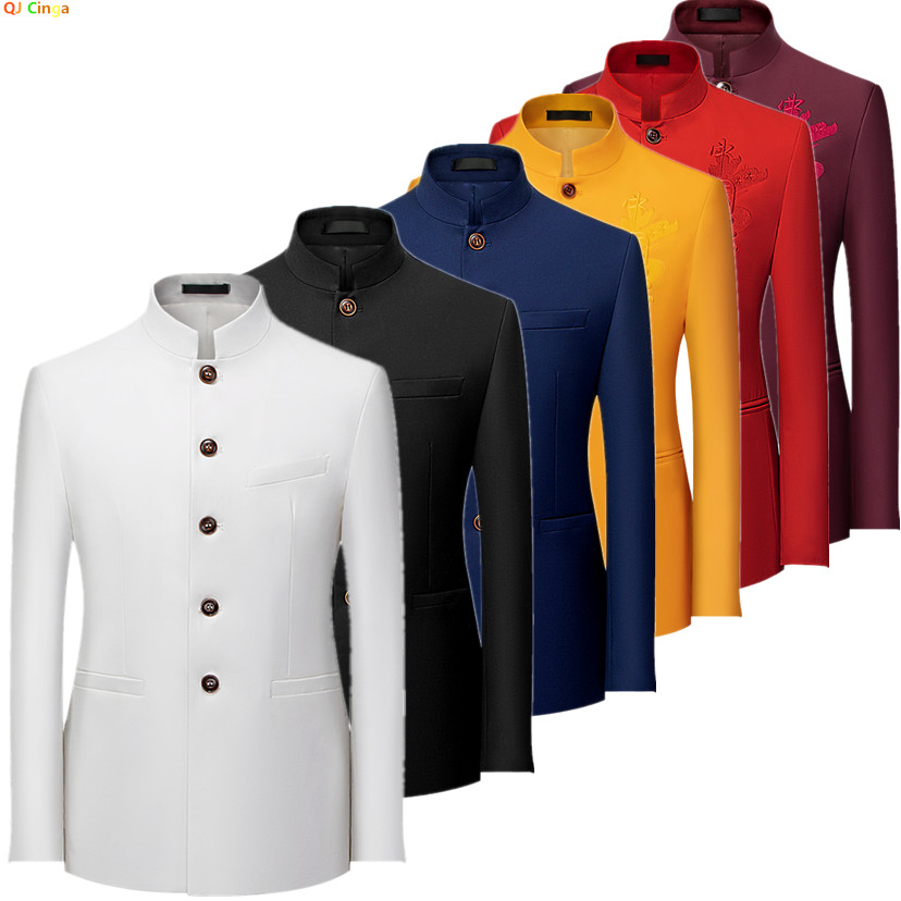 2026 Men's Chinese Style Long  - Formal Wear For Men Yellow ulasan dan harga
