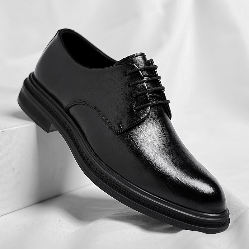Mens Black Textured Leather Po - Men Formal Wear All Black ulasan dan harga