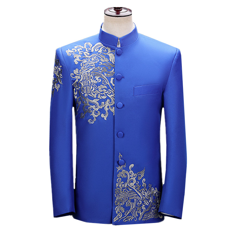 New Men Embroidered Suit Jacke - Men'S Vintage Formal Wear ulasan dan harga