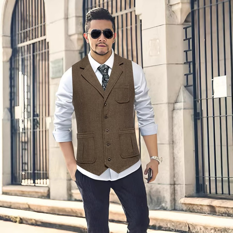 Men's Herringbone Tweed Suit V - Men'S Vintage Formal Wear ulasan dan harga