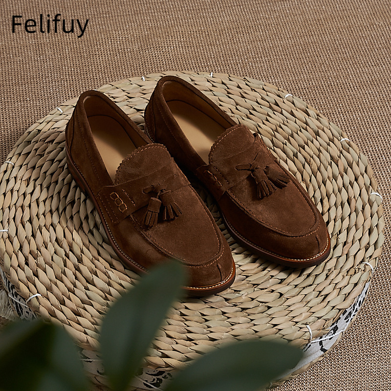 New Brown Men Flat Loafers Cow - Men'S Formal Party Wear Shoes ulasan dan harga