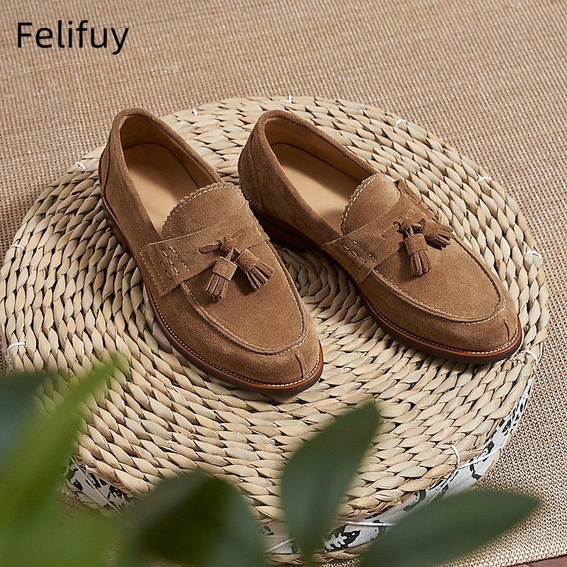 New Brown Men Flat Loafers Cow - Men'S Formal Party Wear Shoes ulasan dan harga
