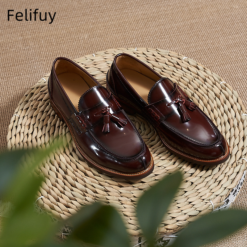 New Brown Men Flat Loafers Cow - Men'S Formal Party Wear Shoes ulasan dan harga