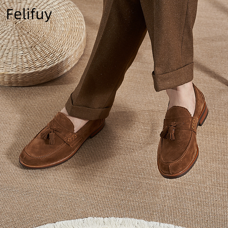 New Brown Men Flat Loafers Cow - Men'S Formal Party Wear Shoes ulasan dan harga