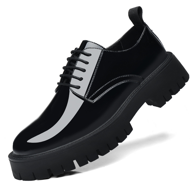 Mens Black Patent Leather Lace - Men Formal Wear All Black ulasan dan harga