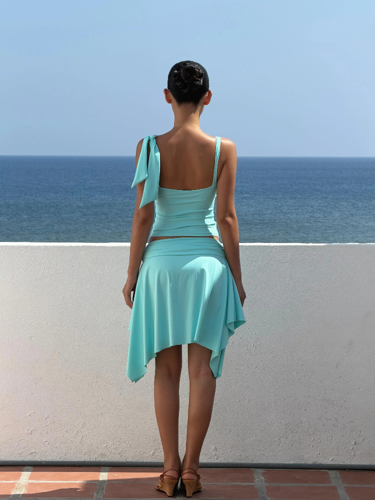 Irregular Hem Skirt Casual Hol - Men'S Formal Beach Wear ulasan dan harga