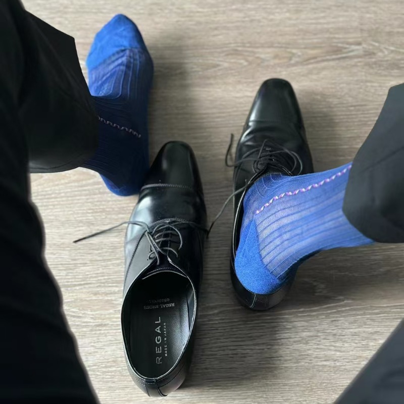 Male Dress Socks Blue Black Fo - Men'S Vintage Formal Wear ulasan dan harga