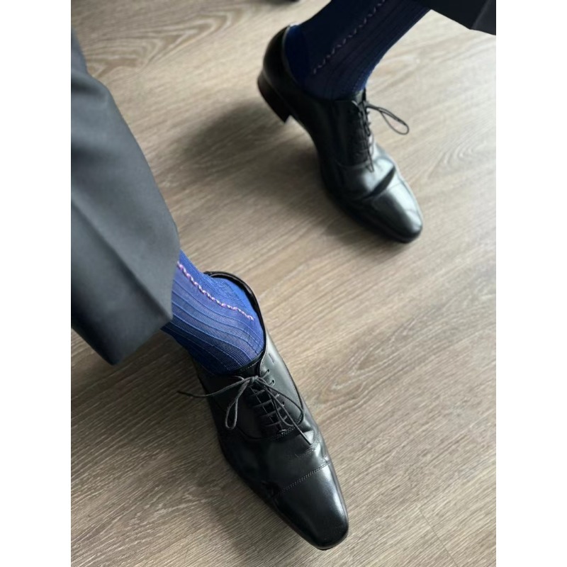 Male Dress Socks Blue Black Fo - Men'S Vintage Formal Wear ulasan dan harga