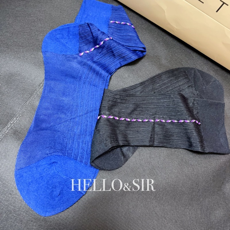 Male Dress Socks Blue Black Fo - Men'S Vintage Formal Wear ulasan dan harga