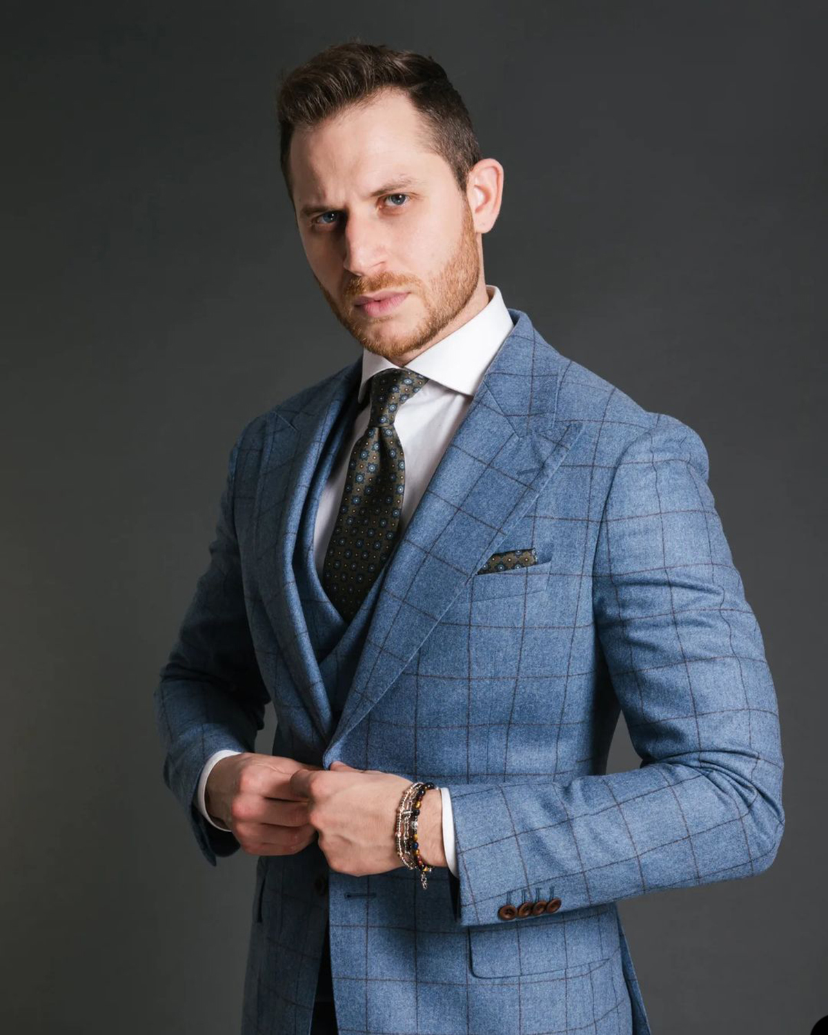 Blue Vintage Men Suit Tailor-M - Men'S Vintage Formal Wear ulasan dan harga