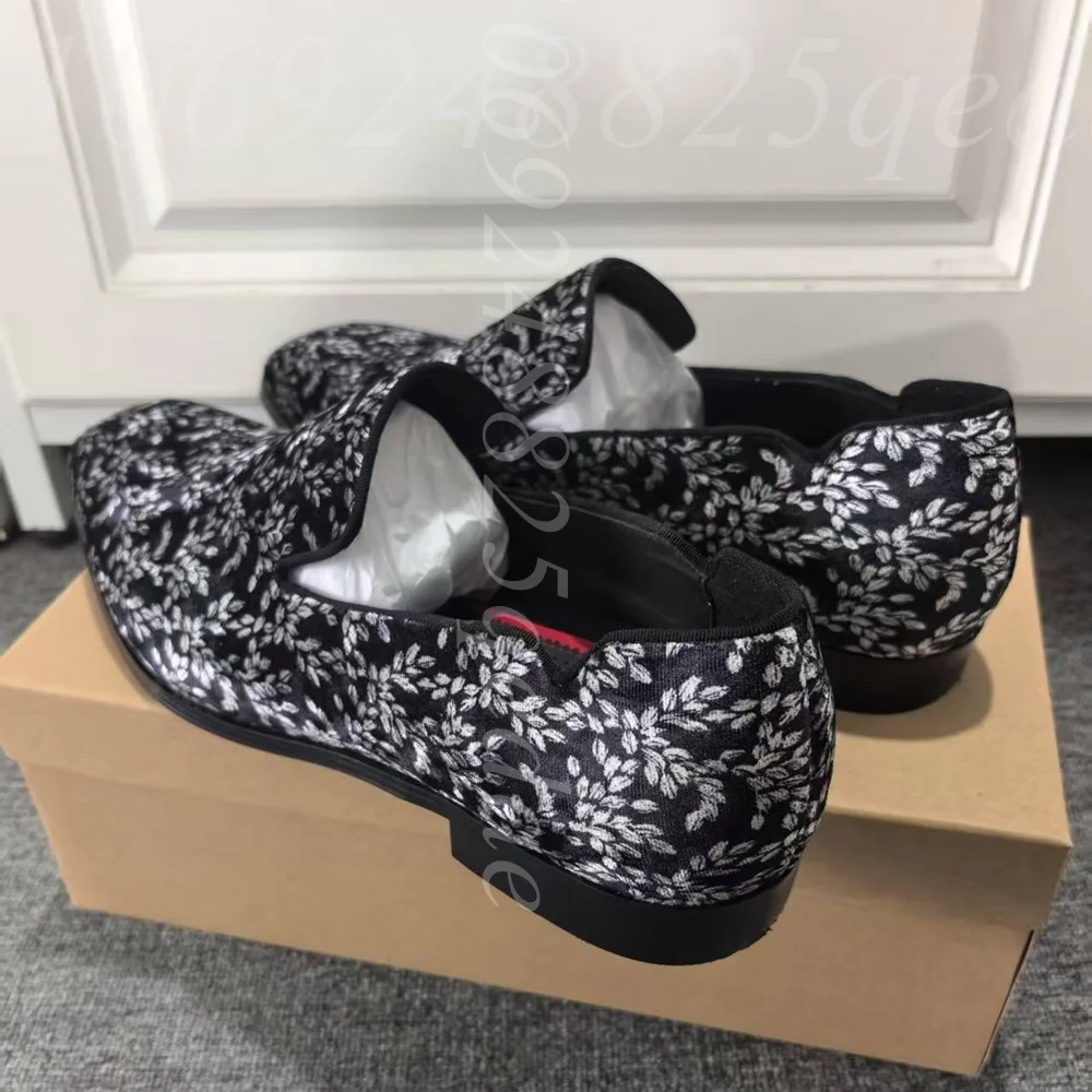 Men's Black Floral Slip-On Loa - Formal Upper Wear Men ulasan dan harga