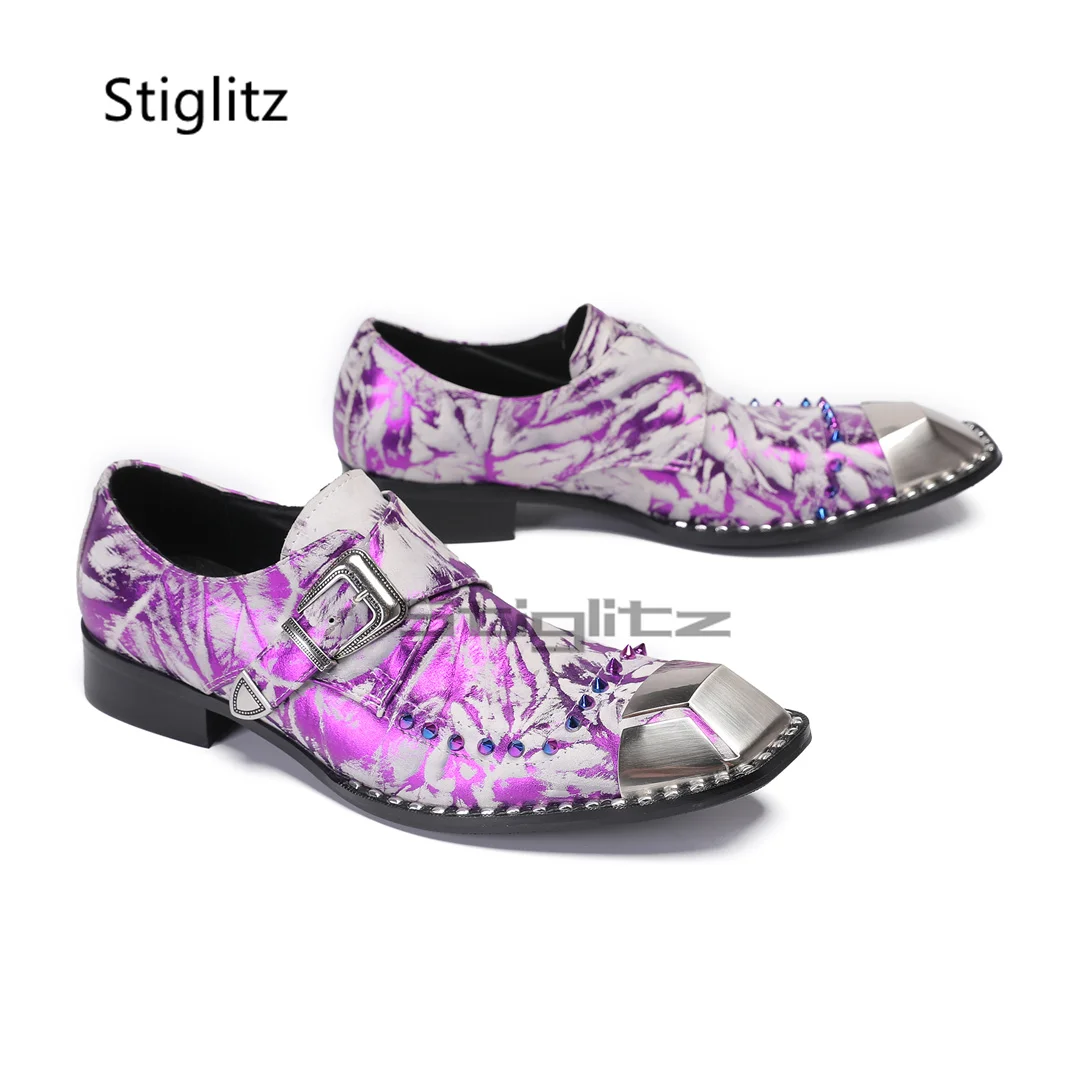Purple Prints Genuine Leather  - Men'S Formal Party Wear Shoes ulasan dan harga