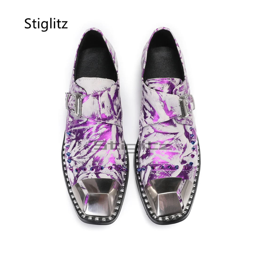 Purple Prints Genuine Leather  - Men'S Formal Party Wear Shoes ulasan dan harga