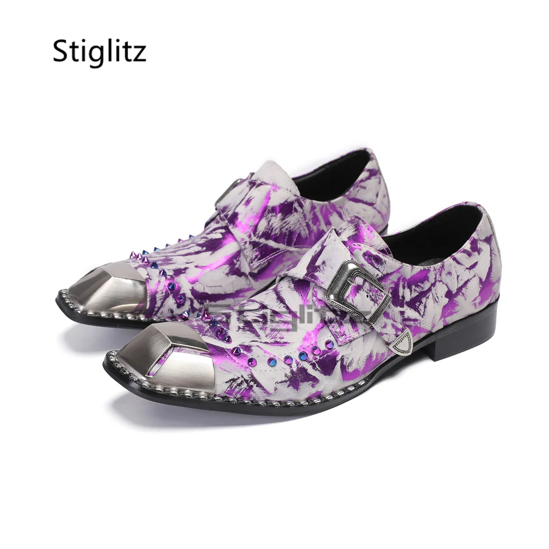 Purple Prints Genuine Leather  - Men'S Formal Party Wear Shoes ulasan dan harga