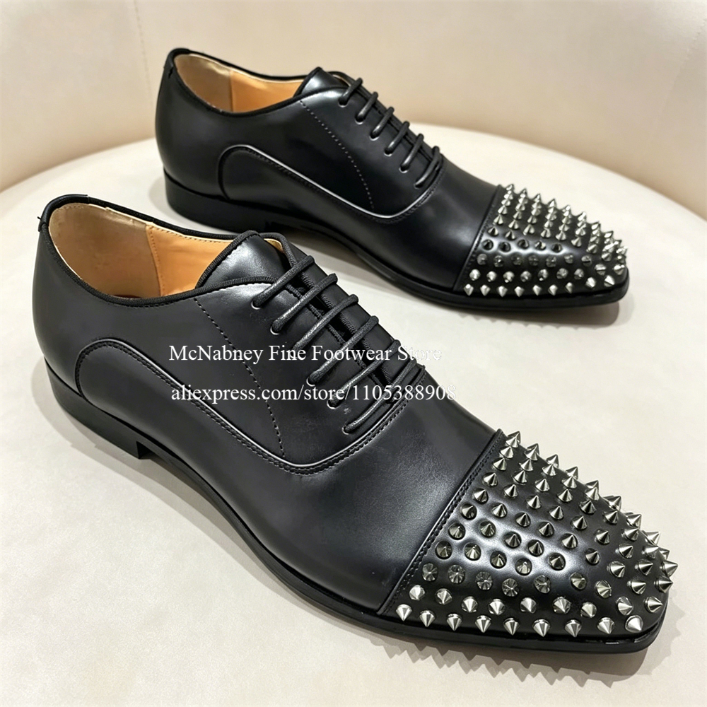 Spike Studs Leather Dress Shoe - Men'S Formal Party Wear Shoes ulasan dan harga