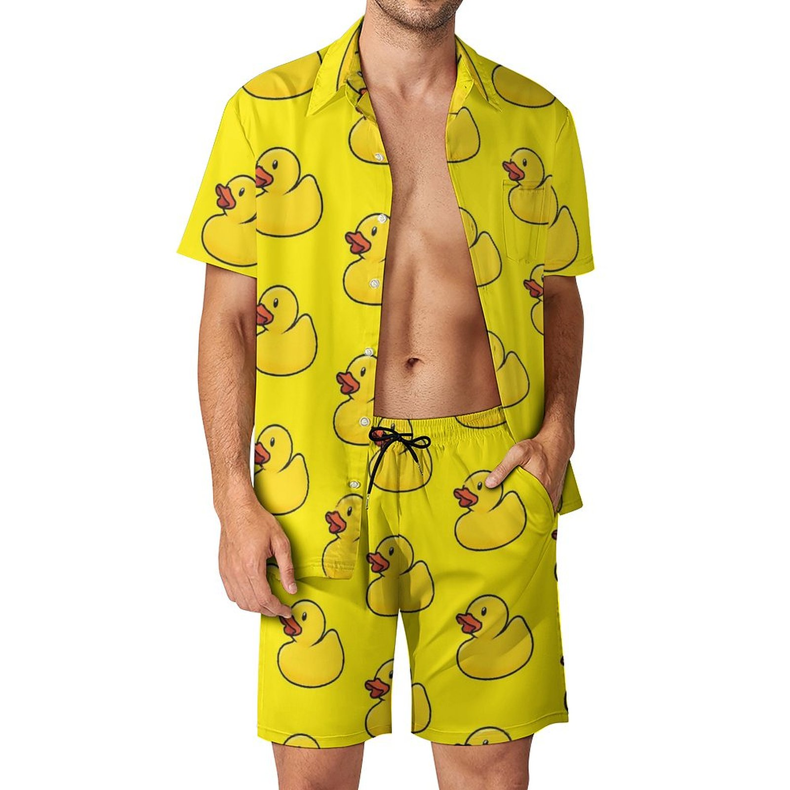 Summer Yellow Rubber Duck 3D P - Men'S Formal Beach Wear ulasan dan harga