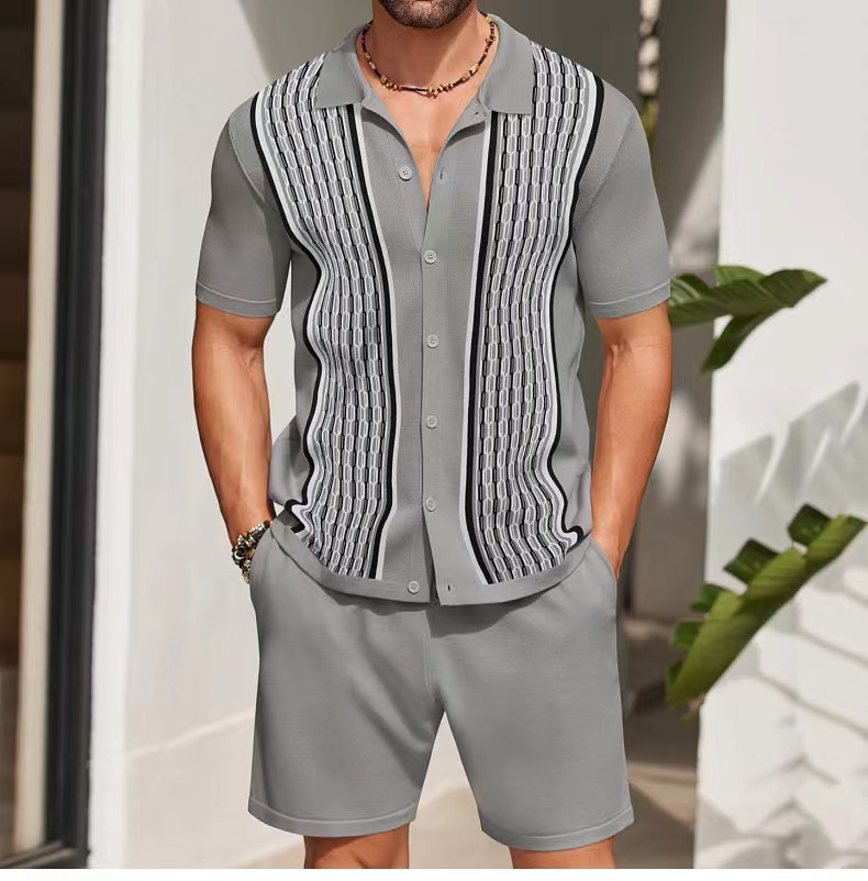 Simple Men Shirt Sets Vintage  - Men'S Formal Beach Wear ulasan dan harga