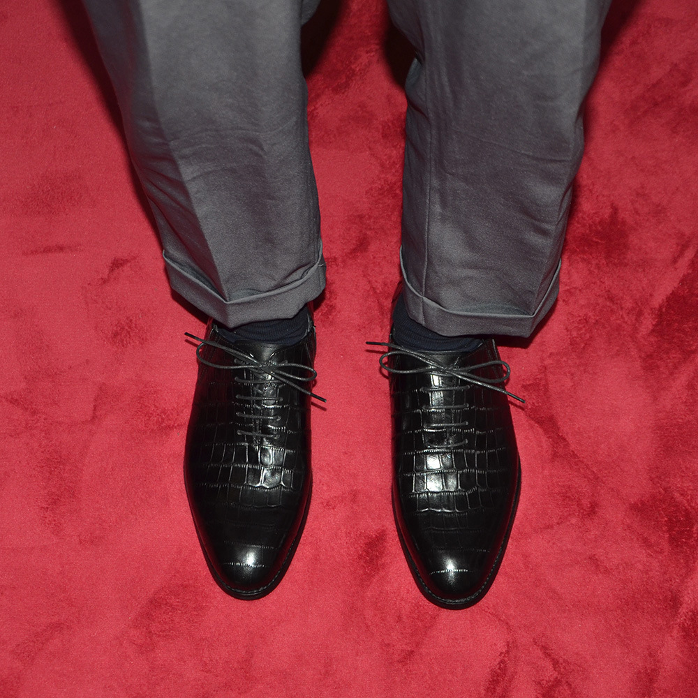 Men's Black Crocodile Pattern  - Men Formal Wear All Black ulasan dan harga